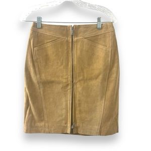 NWT Mango Genuine Leather Suede Skirt